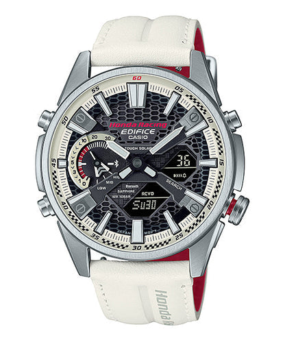 Reloj Edifice casual correa cuero ECB-S100HR-1A
