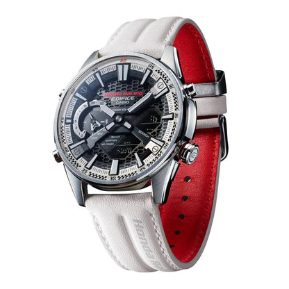Reloj Edifice casual correa cuero ECB-S100HR-1A