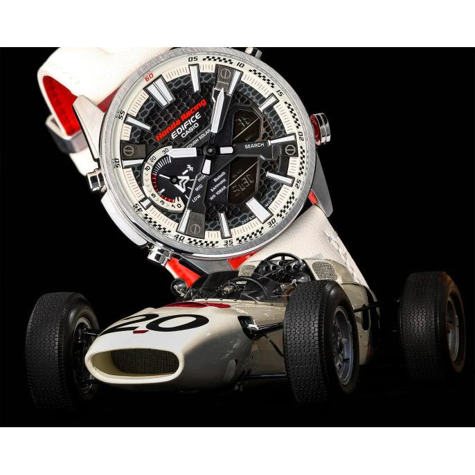 Reloj Edifice casual correa cuero ECB-S100HR-1A