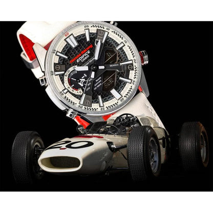 Reloj Edifice casual correa cuero ECB-S100HR-1A