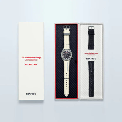 Reloj Edifice casual correa cuero ECB-S100HR-1A