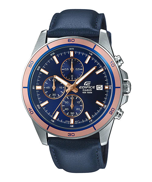 Reloj Edifice casual correa de cuero EFR-526L-2AV