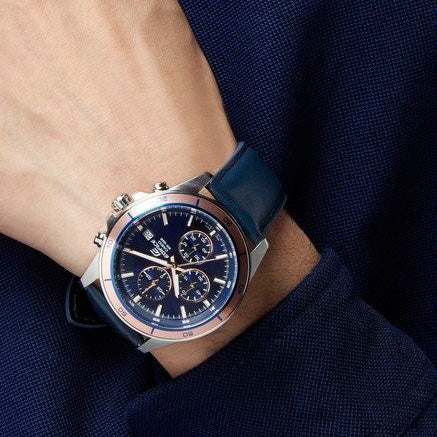 Reloj Edifice casual correa de cuero EFR-526L-2AV