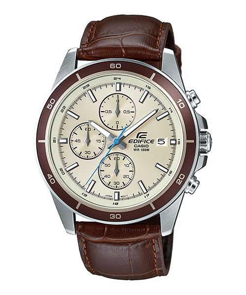 Reloj Edifice casual correa de cuero EFR-526L-7BV