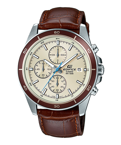 Reloj Edifice casual correa de cuero EFR-526L-7BV