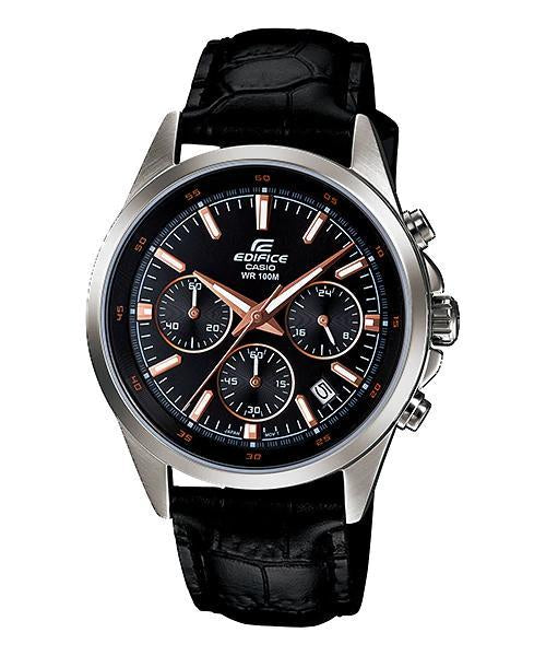 Reloj Edifice casual correa de cuero EFR-527L-1AV