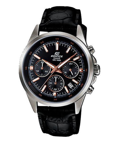 Reloj Edifice casual correa de cuero EFR-527L-1AV
