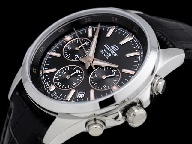 Reloj Edifice casual correa de cuero EFR-527L-1AV