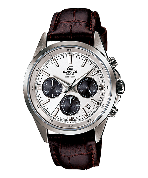 Reloj Edifice casual correa de cuero EFR-527L-7AV