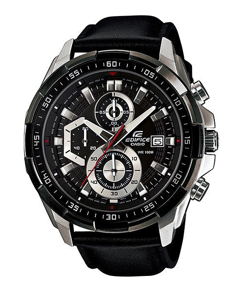 Reloj Edifice casual correa de cuero EFR-539L-1AVU