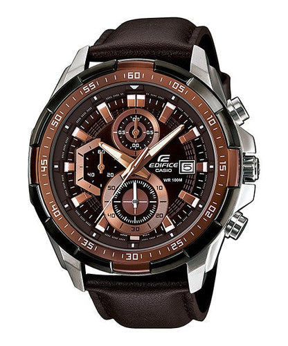 Reloj Edifice casual correa de cuero EFR-539L-5AVU