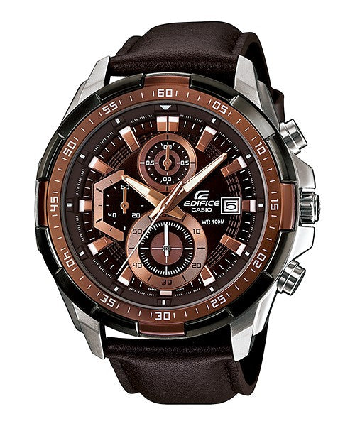 Reloj Edifice casual correa de cuero EFR-539L-5AVU