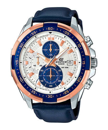 Reloj Edifice casual correa de cuero EFR-539L-7CV