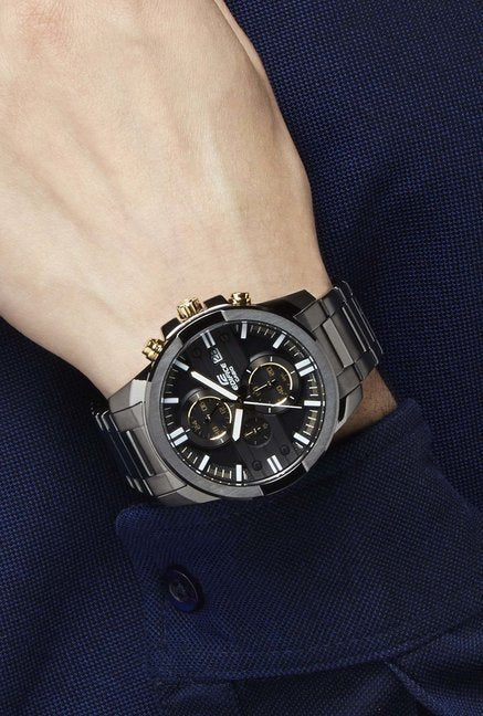 Reloj Edifice casual correa de acero inoxidable EFR-543BK-1A9V