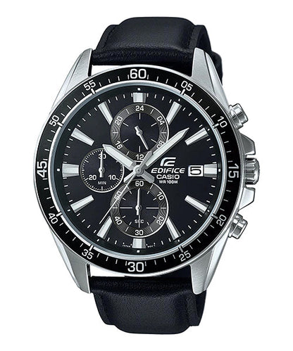 Reloj Edifice casual correa de cuero EFR-546L-1AV