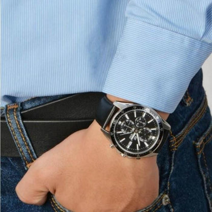 Reloj Edifice casual correa de cuero EFR-546L-1AV