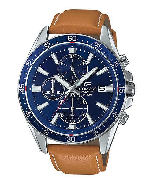 Reloj Edifice casual correa de cuero EFR-546L-2AV