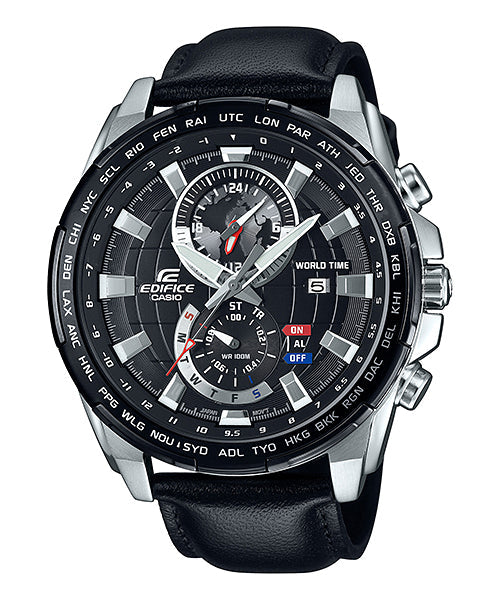 Reloj Edifice casual correa de cuero EFR-550L-1AV