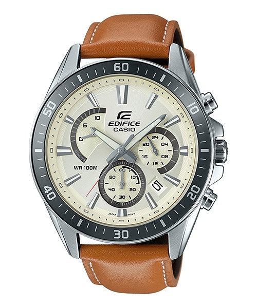 Reloj Edifice casual correa de cuero EFR-552L-7AV
