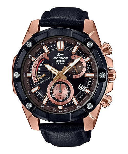 Reloj Edifice casual correa de cuero EFR-559BGL-1AV