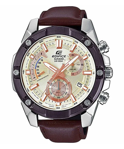 Reloj Edifice casual correa de cuero EFR-559BL-7AV