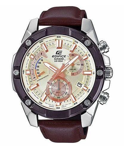 Reloj Edifice casual correa de cuero EFR-559BL-7AV