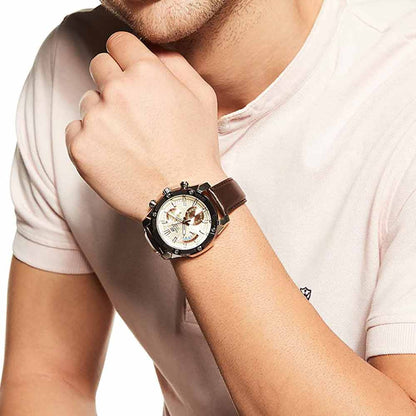 Reloj Edifice casual correa de cuero EFR-559BL-7AV