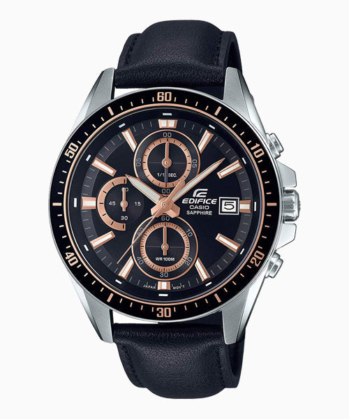 Reloj Edifice casual correa de cuero EFR-S565L-1AV