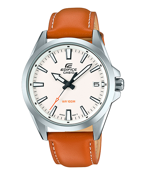 Reloj Edifice casual correa de cuero EFV-100L-7AV