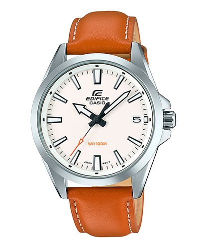 Reloj Edifice casual correa de cuero EFV-100L-7AV