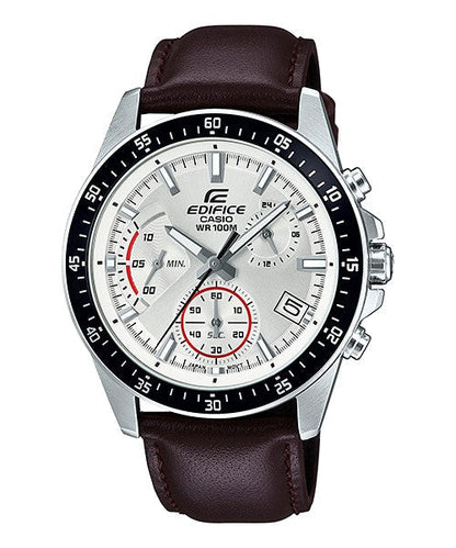 Reloj Edifice casual correa de cuero EFV-540L-7AV
