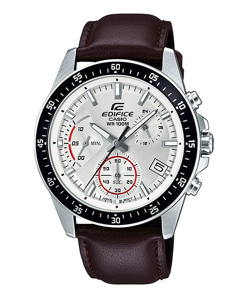 Reloj Edifice casual correa de cuero EFV-540L-7AV