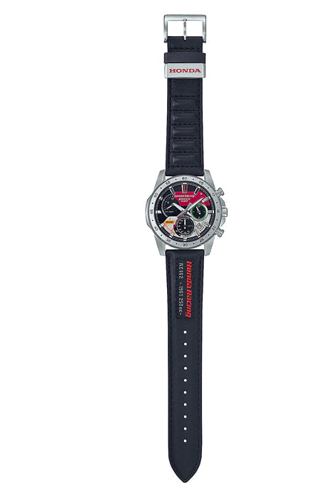 Reloj Edifice casual correa de cuero EQS-930HR-1A