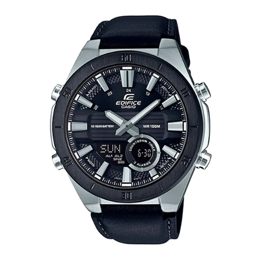 Reloj Edifice casual correa de cuero ERA-110BL-1AV