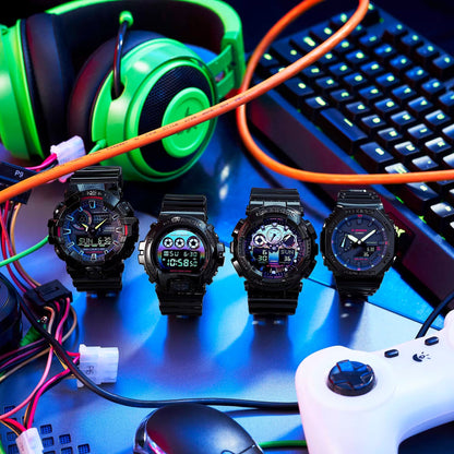 Reloj G-Shock edición Virtual Rainbow deportivo correa de resina GA-100RGB-1A