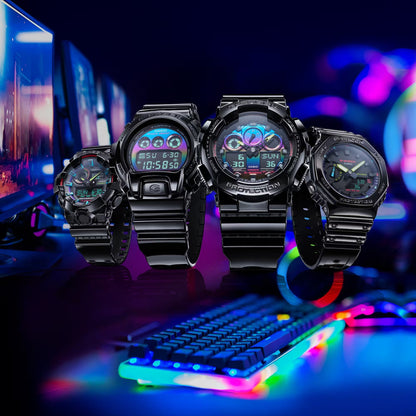 Reloj G-Shock edición Virtual Rainbow deportivo correa de resina GA-100RGB-1A