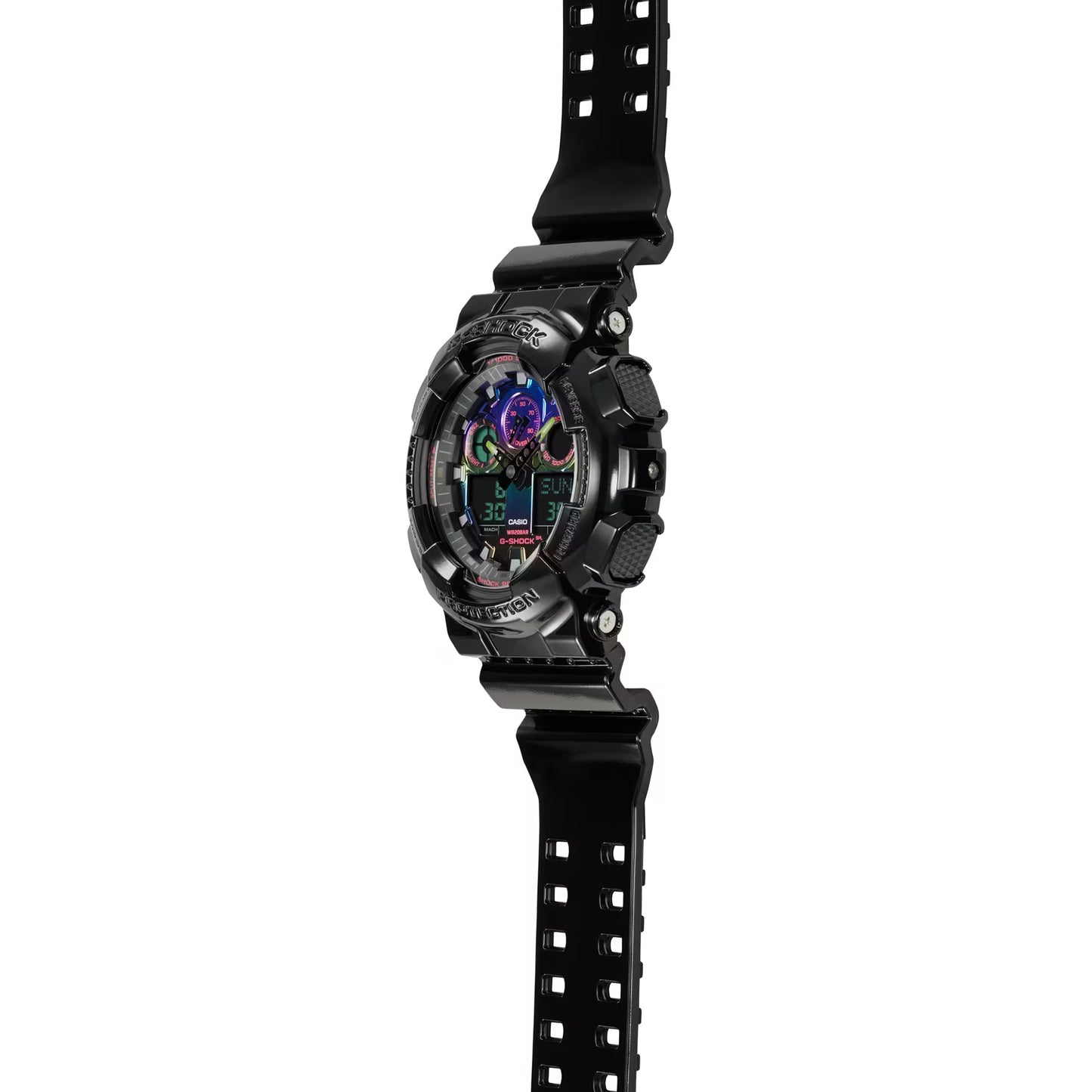 Reloj G-Shock edición Virtual Rainbow deportivo correa de resina GA-100RGB-1A