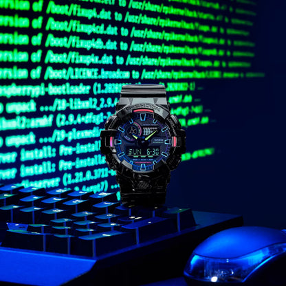 Reloj G-Shock edición Virtual Rainbow deportivo correa de resina GA-700RGB-1A