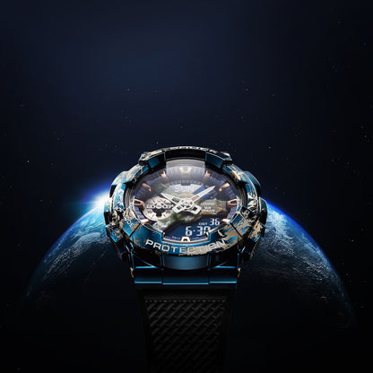 Edición Especial del planeta Tierra G-SHOCK Héroes correa de resina GM-110EARTH-1A