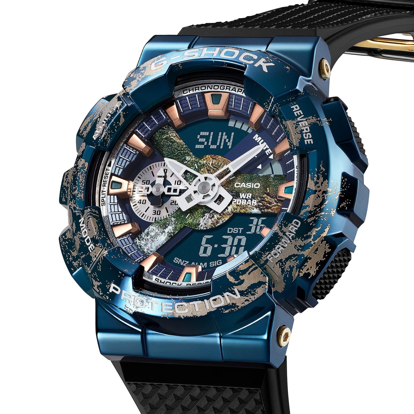 Edición Especial del planeta Tierra G-SHOCK Héroes correa de resina GM-110EARTH-1A