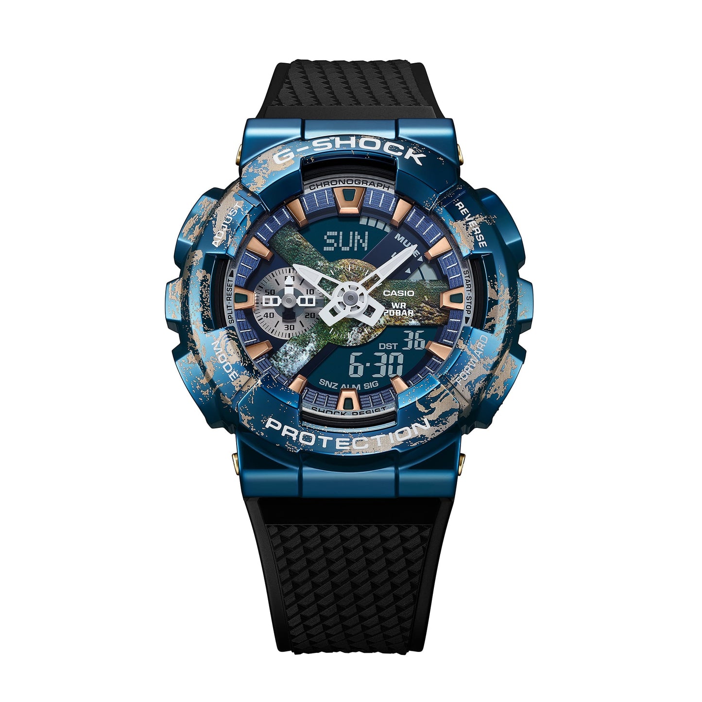 Edición Especial del planeta Tierra G-SHOCK Héroes correa de resina GM-110EARTH-1A