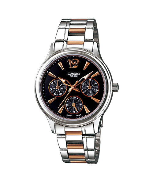 Reloj casual correa de acero inoxidable LTP-2085RG-1AV