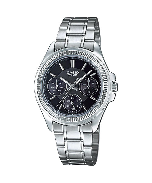 Reloj casual correa de acero inoxidable LTP-2088D-1AV