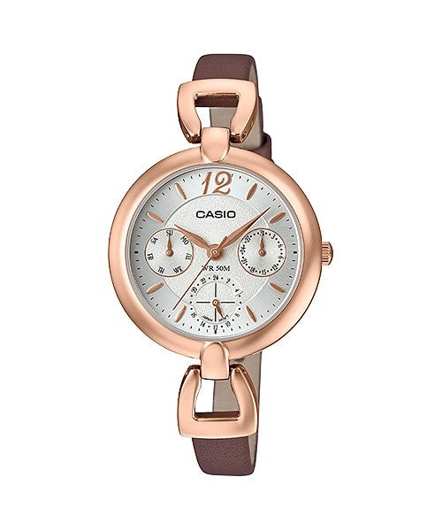 Reloj casual correa de cuero LTP-E401PL-7AV