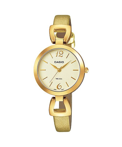 Reloj casual correa de cuero LTP-E402GL-9AV