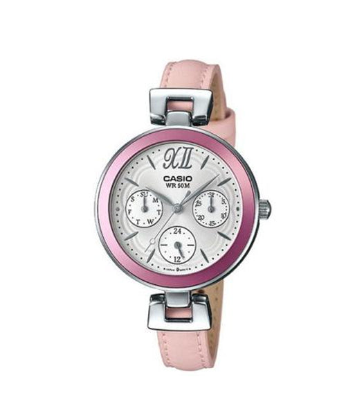 Reloj casual correa de cuero LTP-E407L-4AV