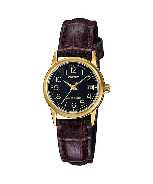 Reloj casual correa de cuero LTP-V002GL-1B