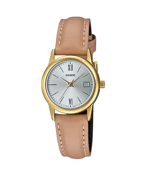 Reloj casual correa de cuero LTP-V002GL-7B3