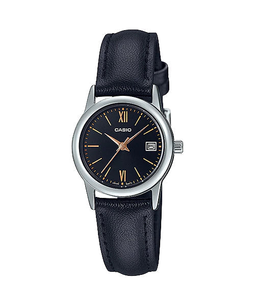 Reloj casual correa de cuero LTP-V002L-1B3