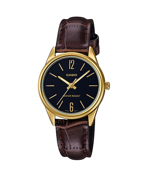 Reloj casual correa de cuero LTP-V005GL-1B